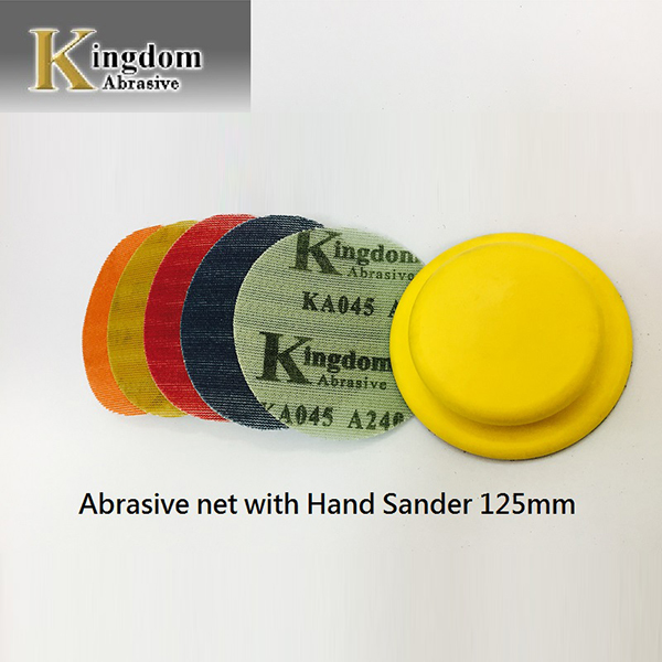 Hand sander pad with 125mm Velcro sanding disc